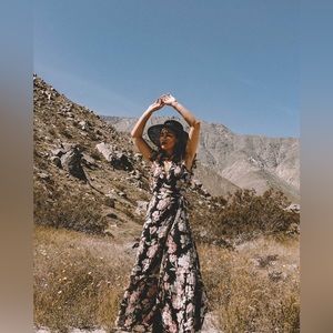 Like new silk maxi wrap dress